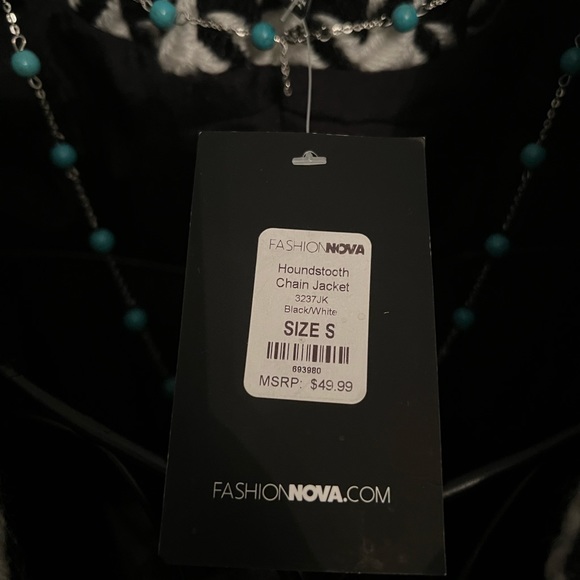 FASHION NOVA Houndstooth Chain Jacket - Picture 16 of 16